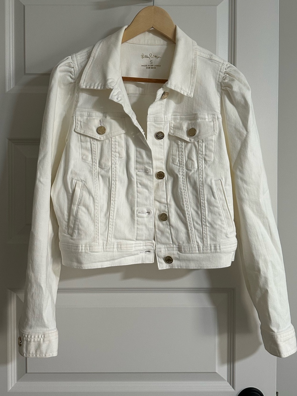 Lily Pulitzer white denim jacket